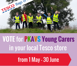 PKAVS Young Carers calls out for votes to bag a share of Tesco's bag fund
